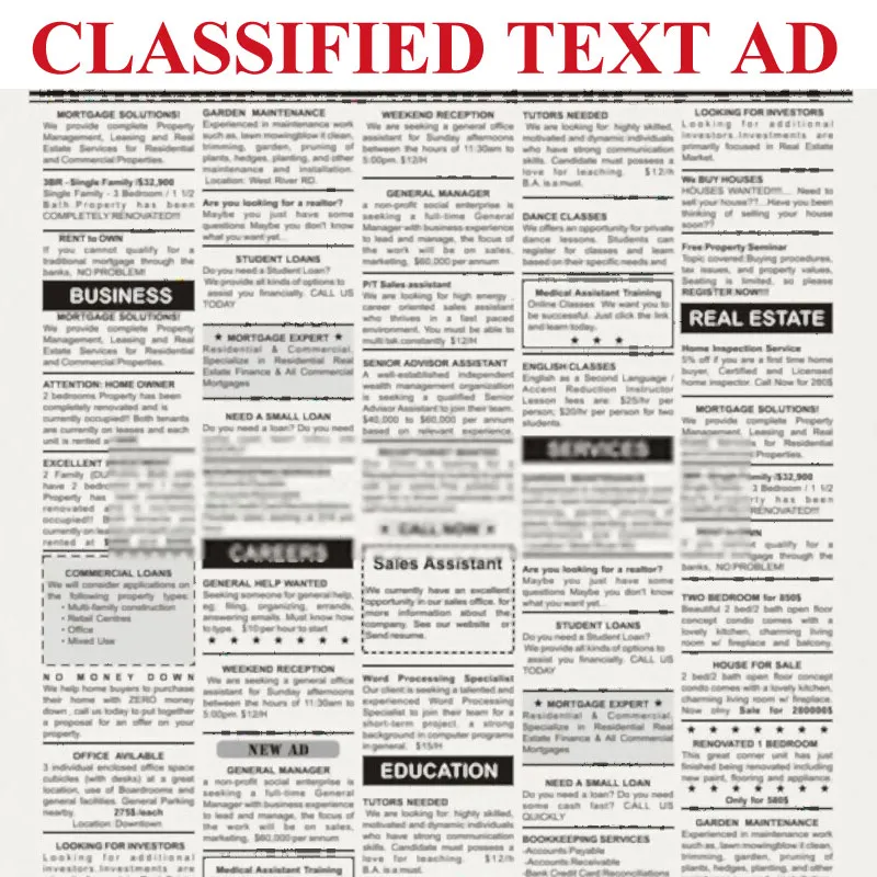 Classified Text Ads