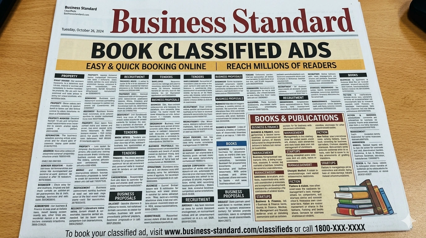Book <span class="text-pink-700">Classifide Ads</span> in Business Standard Newspaper Online