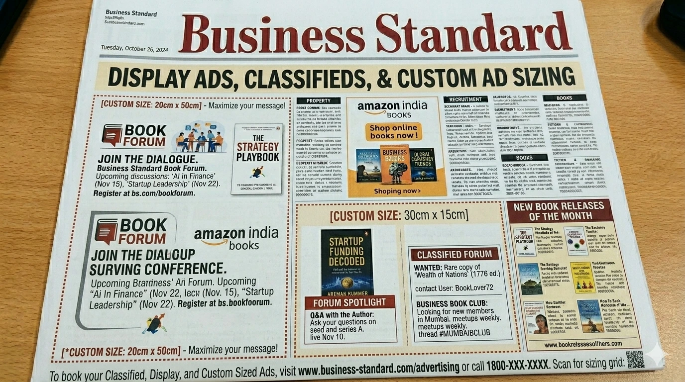 Book <span class="text-pink-700">Classifide Ads</span> in Business Standard Newspaper Online
