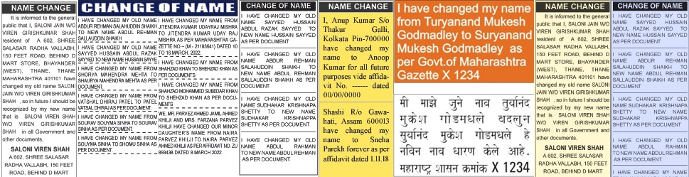 Name change ad sample in newspaper mumbai