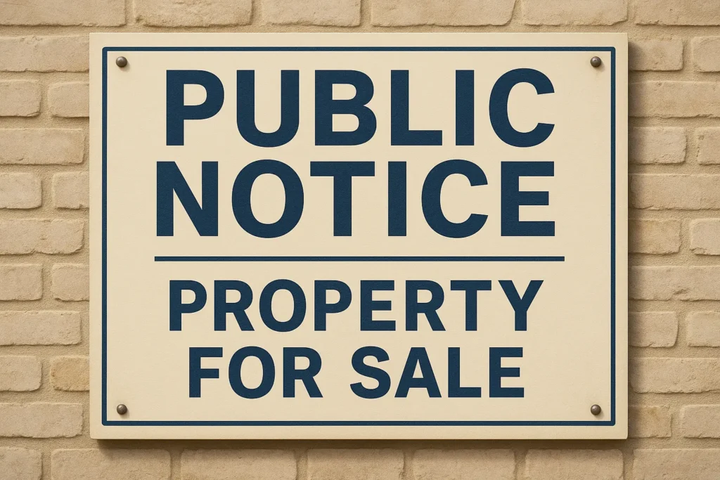 Public Notice for a property advertisement