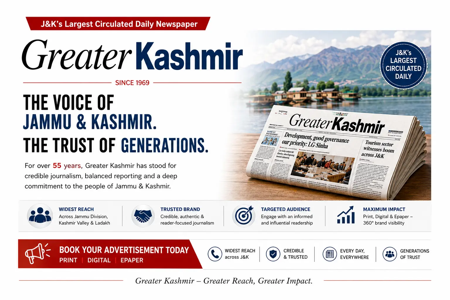 Book Greater Kashmir Newspaper Ad