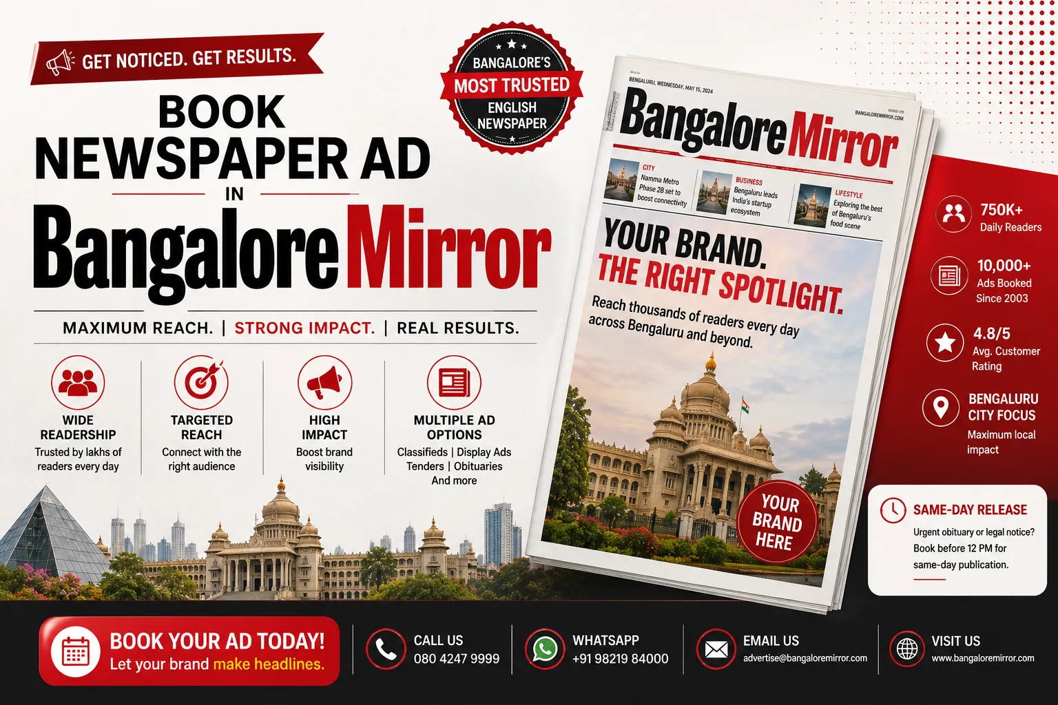 Bangalore Mirror Newspaper Ad Booking