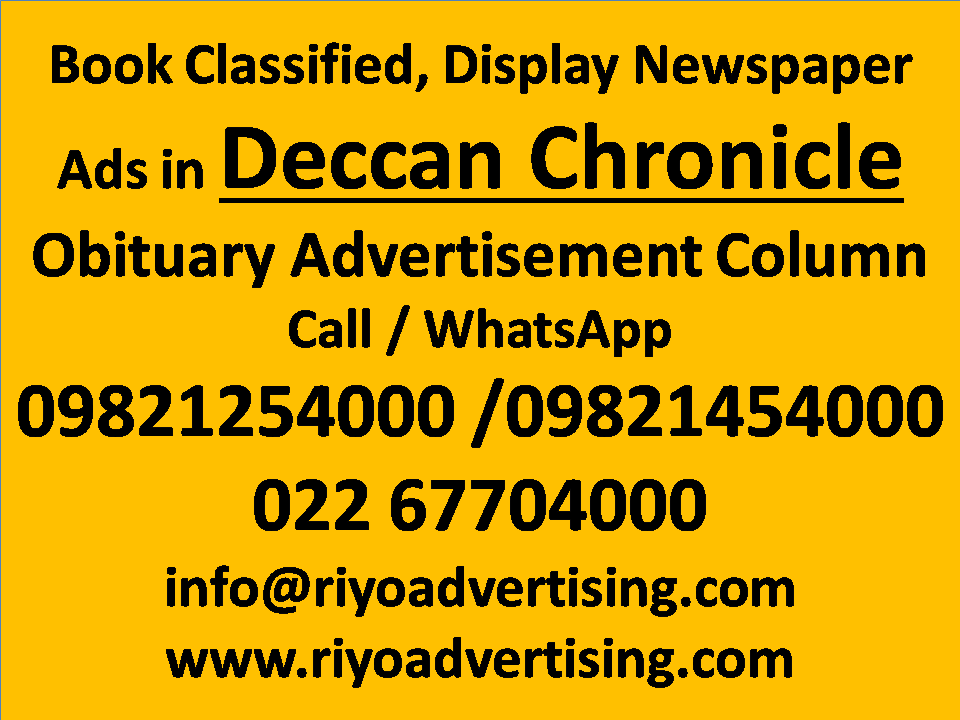Deccan Chronicle ads in local and national newspapers