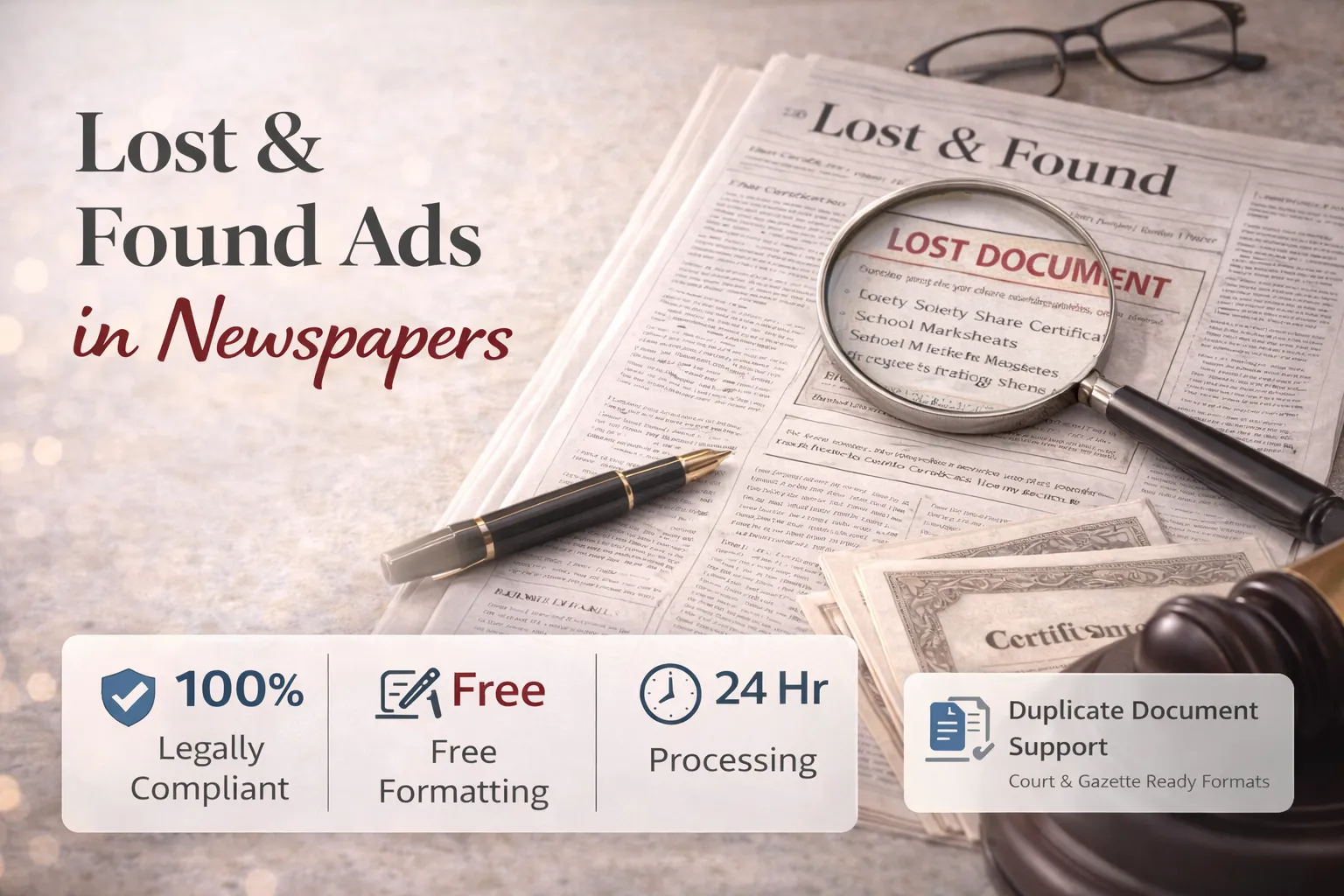 Lost and Found Newspaper Advertisement