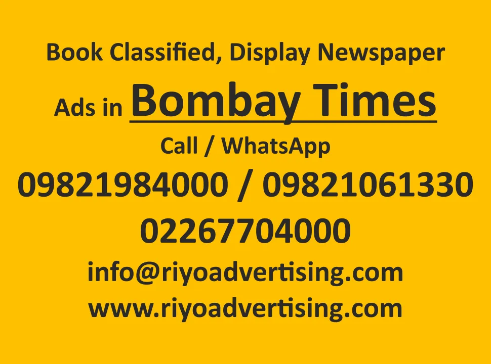 book newspaper ad in Bombay Times online