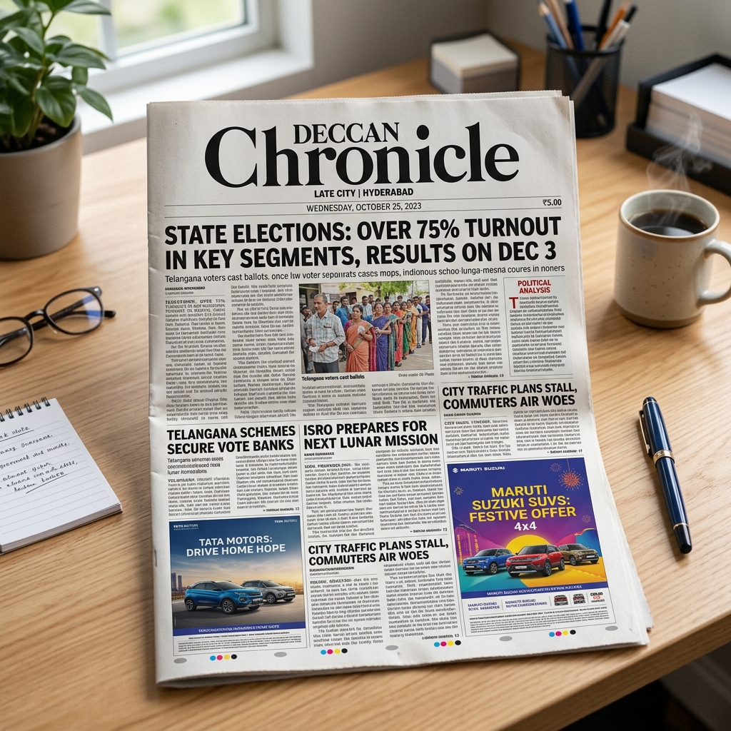 Deccan Chronicle Newspaper front page