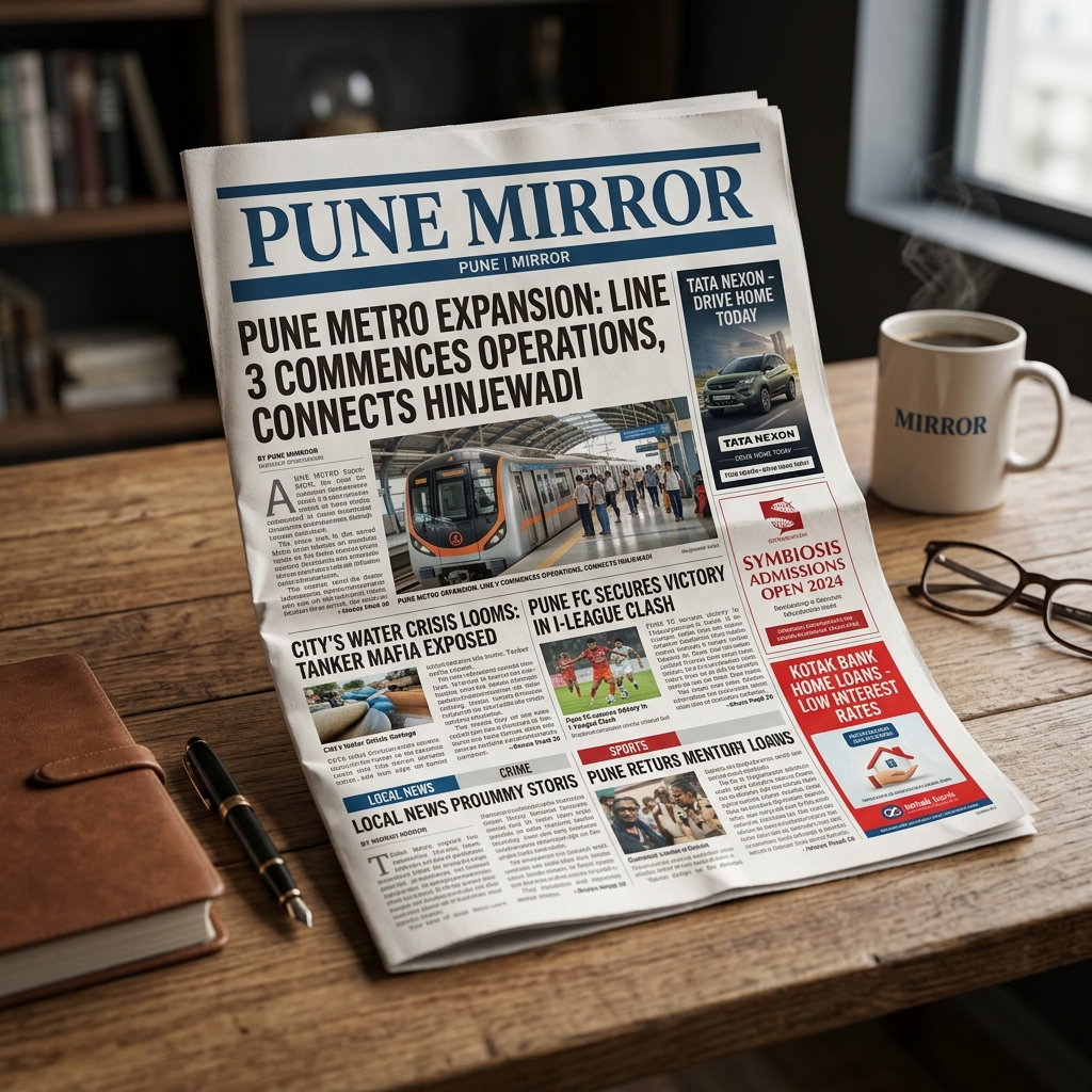 Pune Mirror Newspaper front page