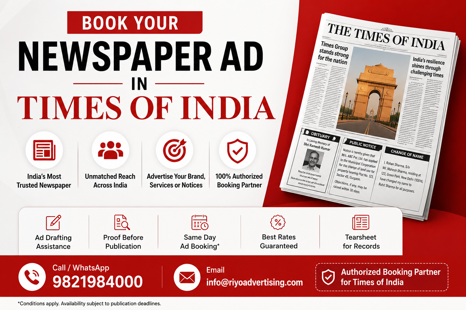 Book Your Newspaper Ad in Times of India