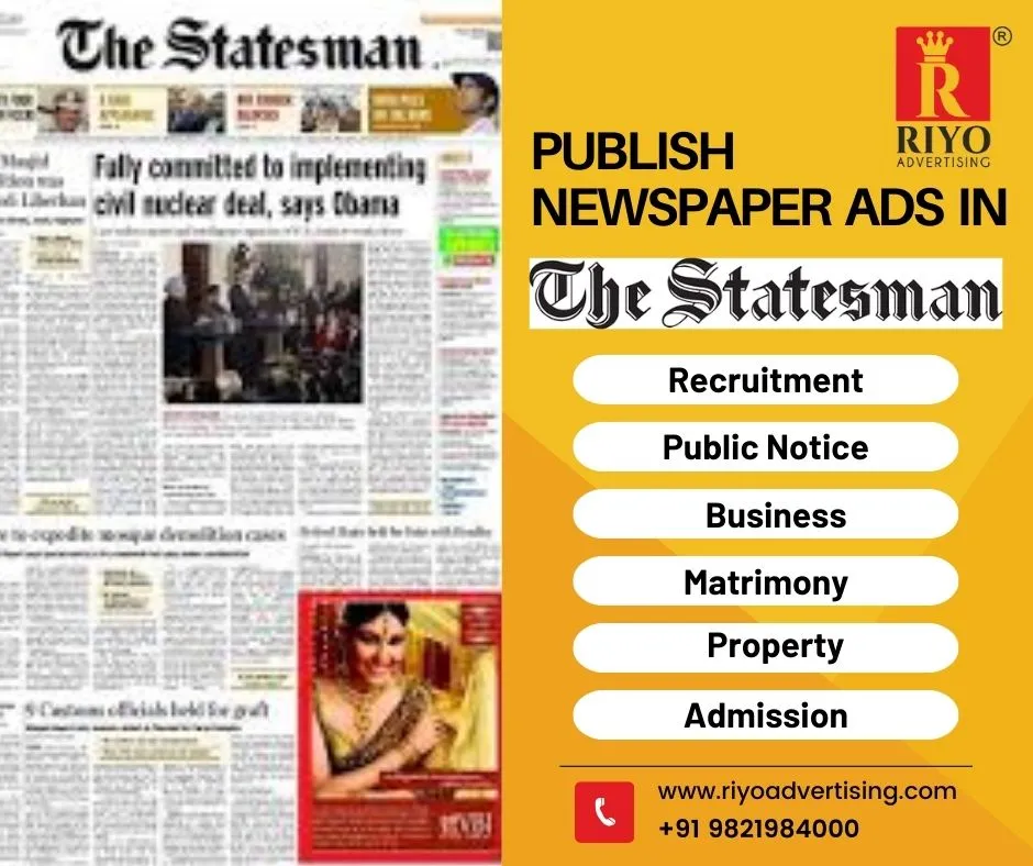 The Statesman ad rate