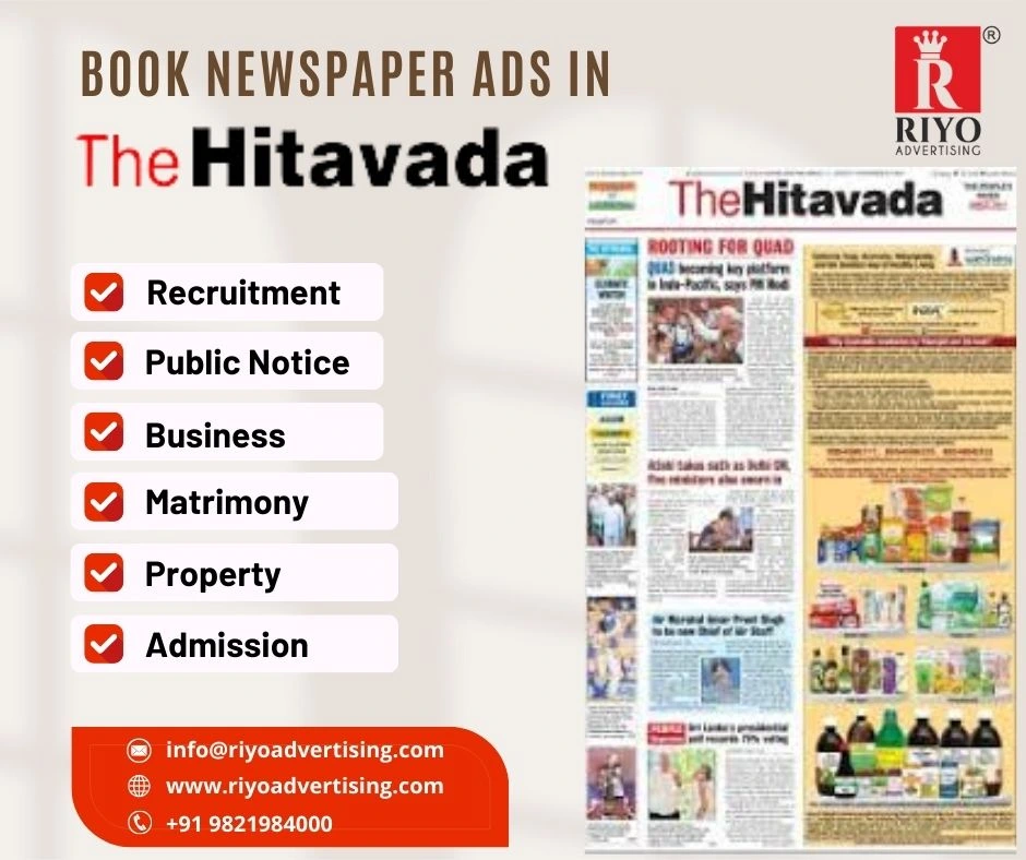 The Hitavada ad rate