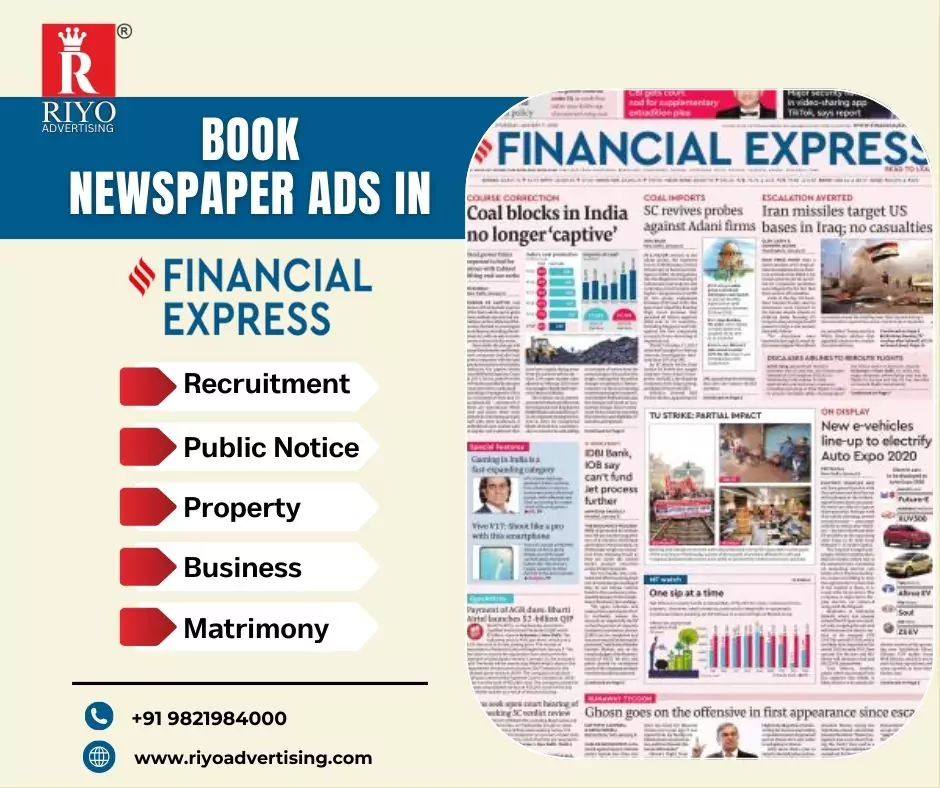 Financial Express ad booking 