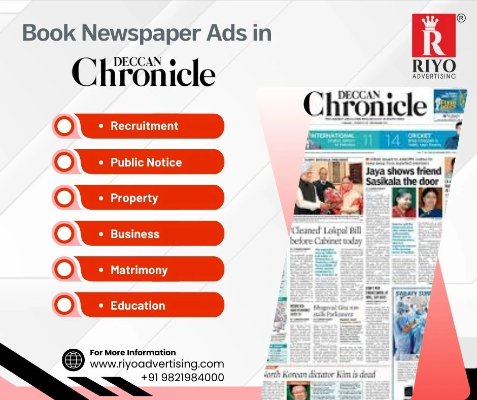 Deccan Chronicle ad rate