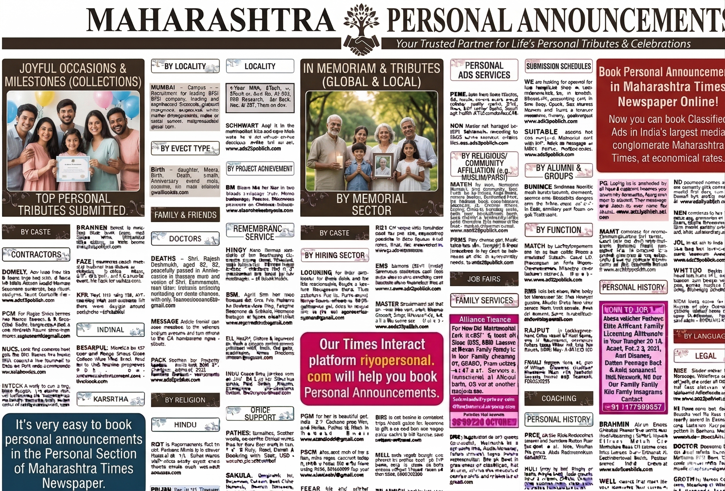 Book Personal Ads in Maharashtra Times | Personal Notices