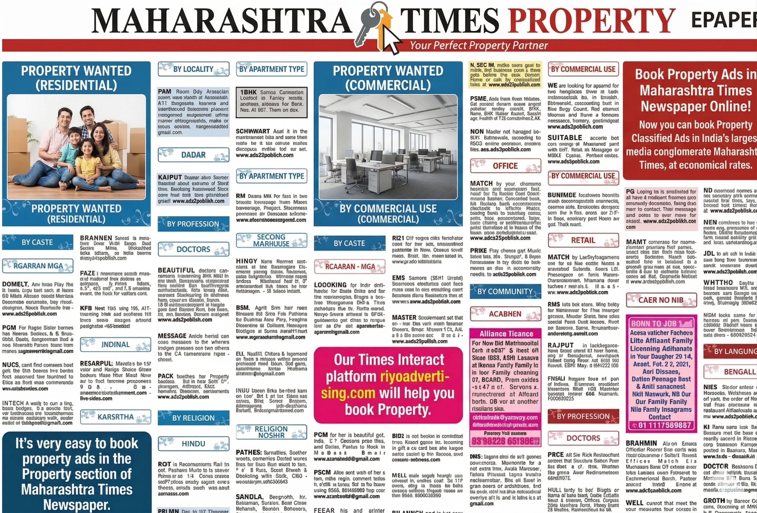 Book Property Ads in Maharashtra Times | Riyo Advertising 