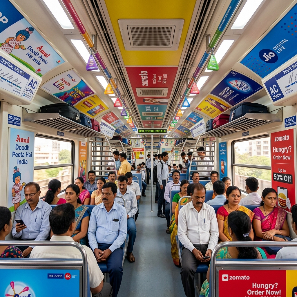 AC Local Train Advertising Inside Mumbai Suburban Railway