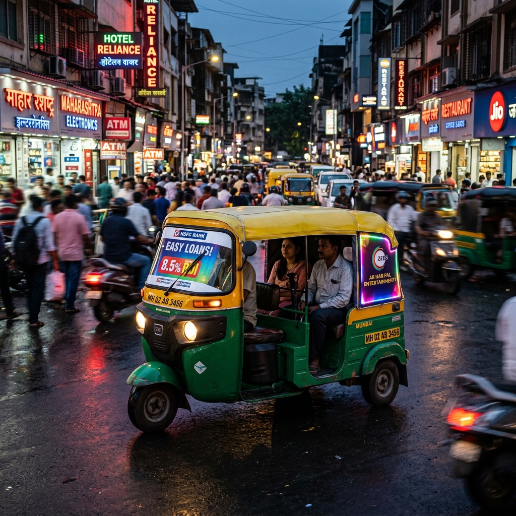 Tempo Advertising in Mumbai - Branded Vehicle Moving Through City