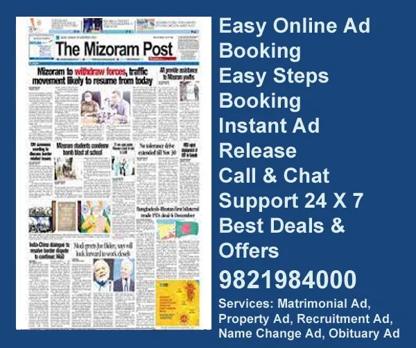 Mizoram Post ad rate