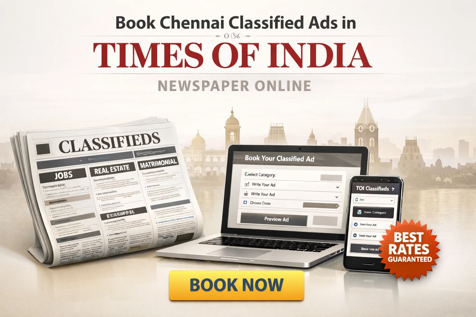 Book <span class="text-pink-700">Classifide Ads</span> in Times Of India Newspaper Online