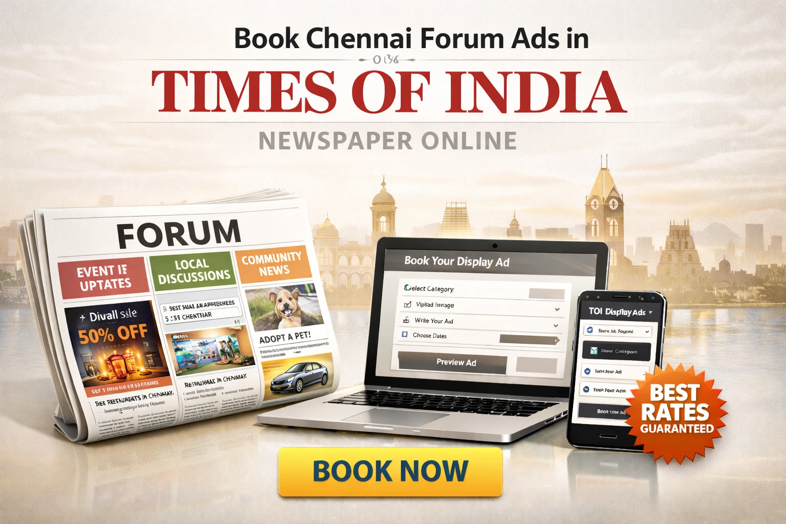 Book <span class="text-pink-700">Classifide Ads</span> in Times Of India Newspaper Online