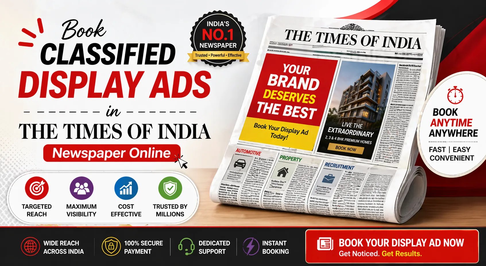 Book <span class="text-pink-700">Classifide Ads</span> in Times Of India Newspaper Online