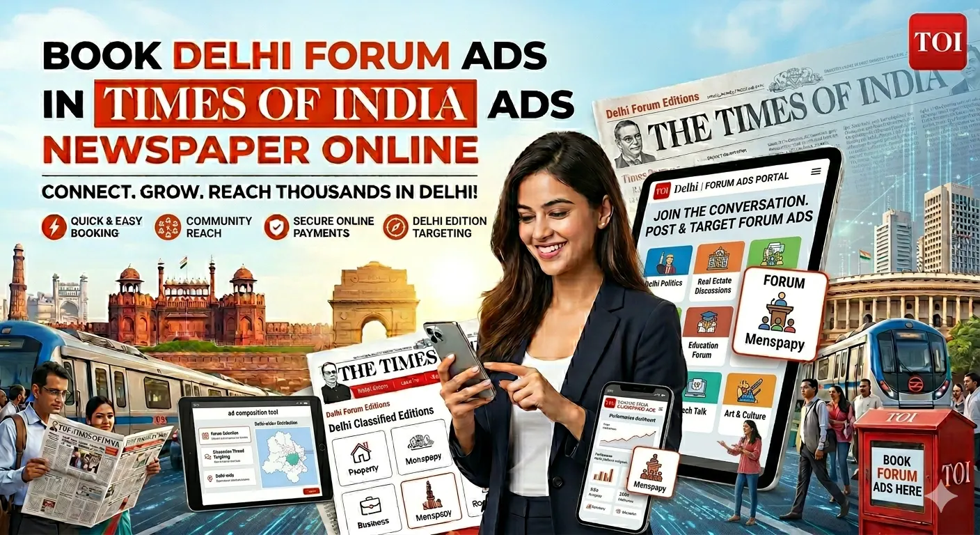 Book <span class="text-pink-700">Classifide Ads</span> in Times Of India Newspaper Online