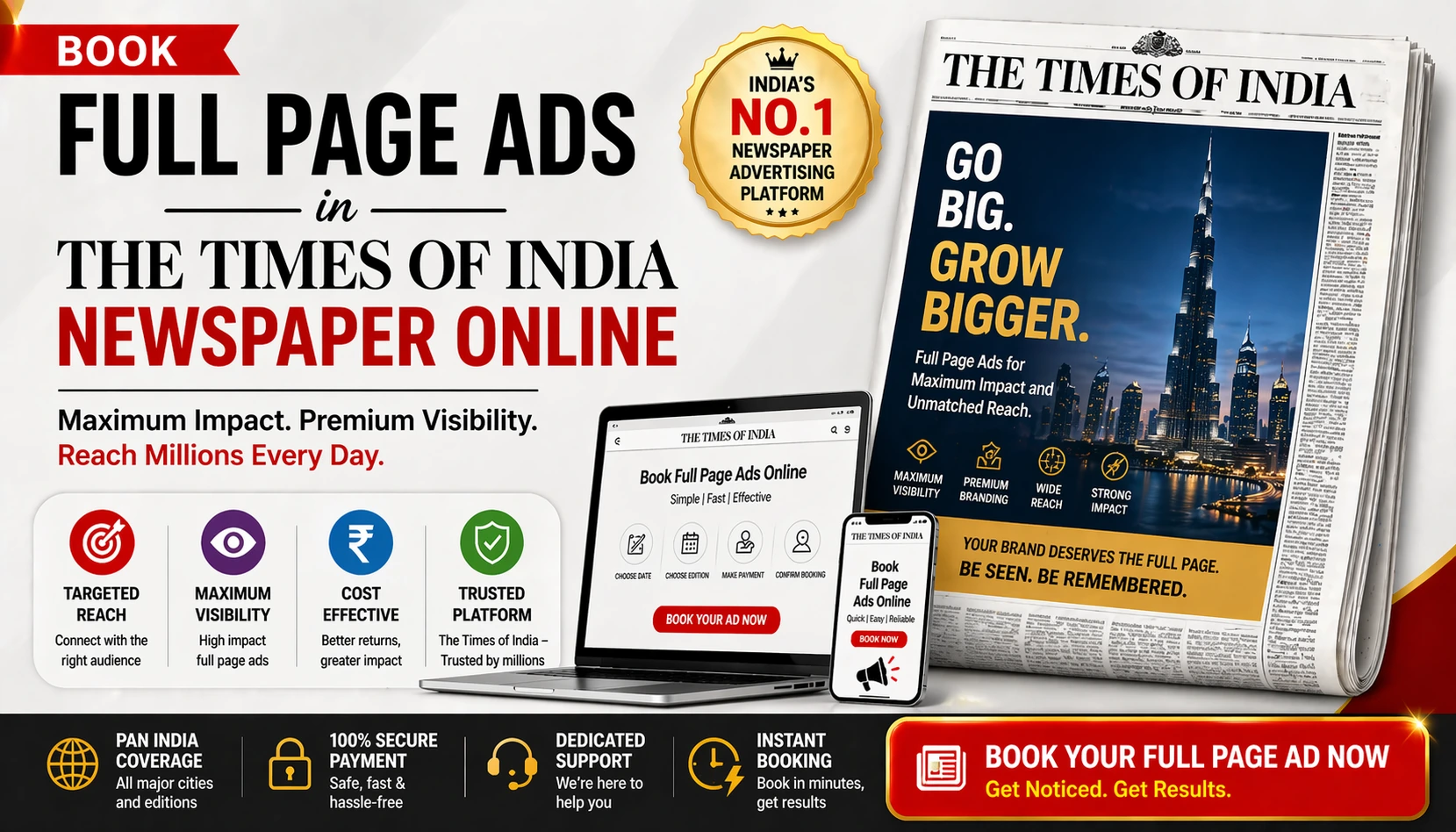 Book <span class="text-pink-700">Classifide Ads</span> in Times Of India Newspaper Online