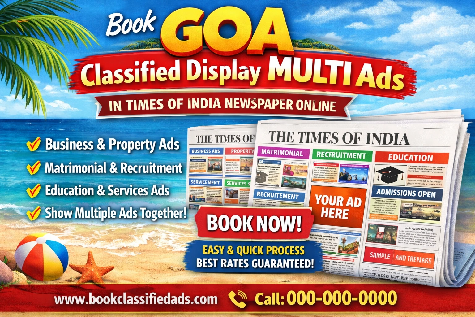 Book <span class="text-pink-700">Classifide Ads</span> in Times Of India Newspaper Online