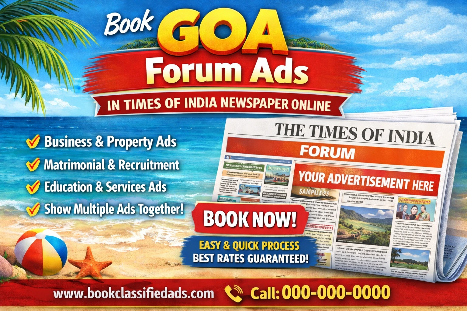 Book <span class="text-pink-700">Classifide Ads</span> in Times Of India Newspaper Online