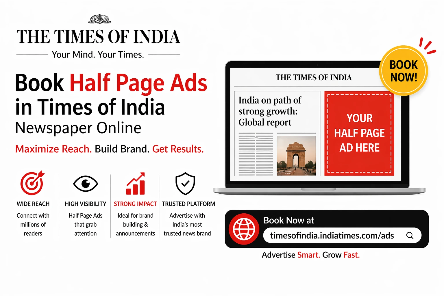 Book <span class="text-pink-700">Classifide Ads</span> in Times Of India Newspaper Online