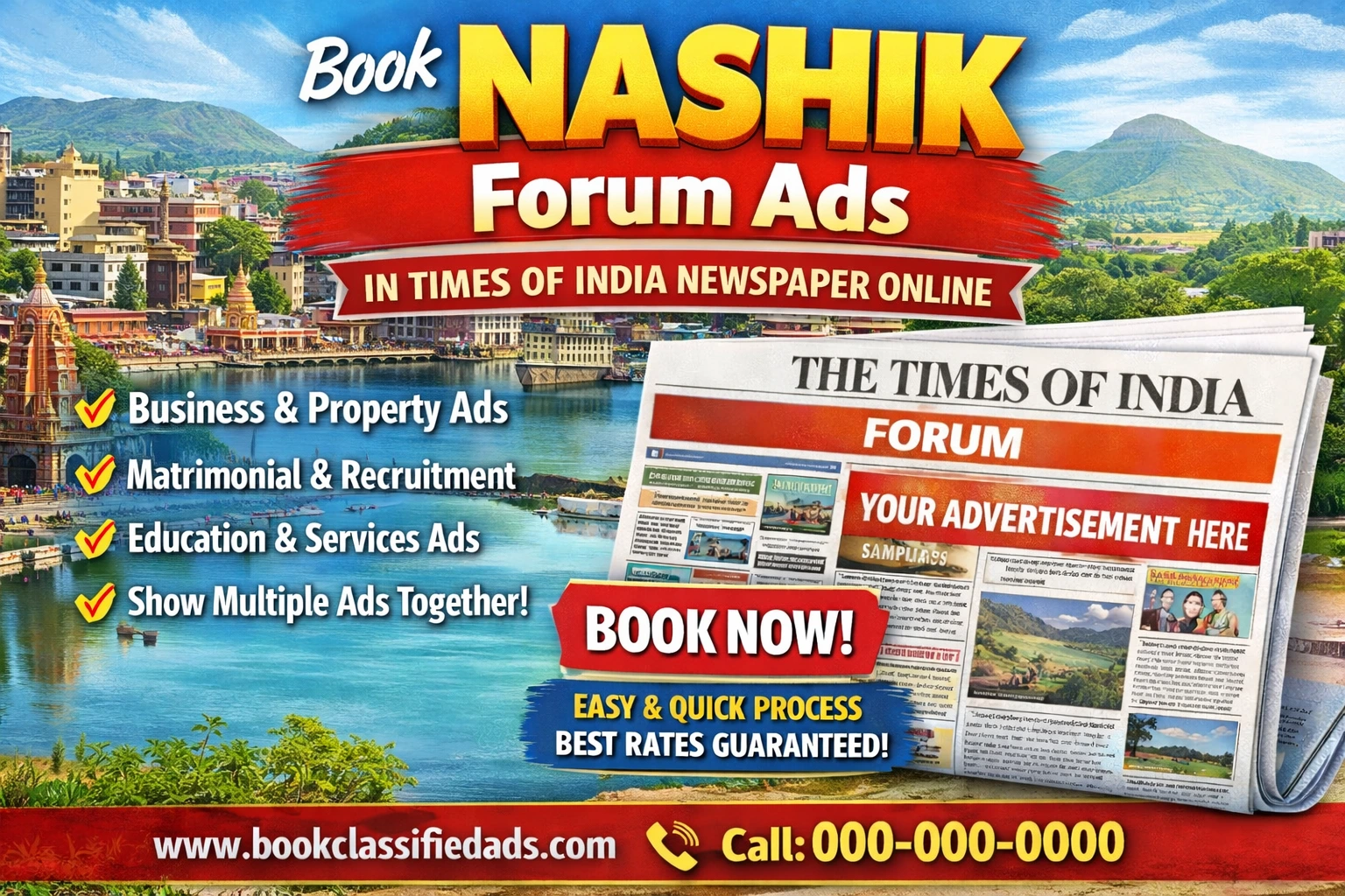 Book <span class="text-pink-700">Classifide Ads</span> in Times Of India Newspaper Online