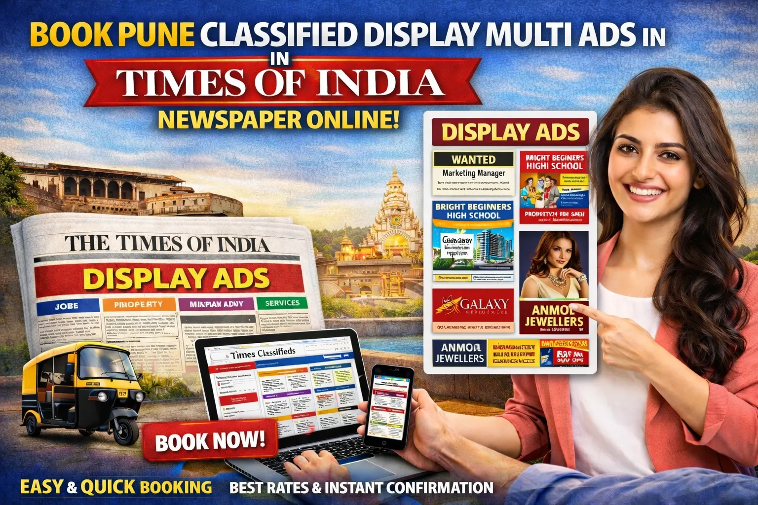 Book <span class="text-pink-700">Classifide Ads</span> in Times Of India Newspaper Online