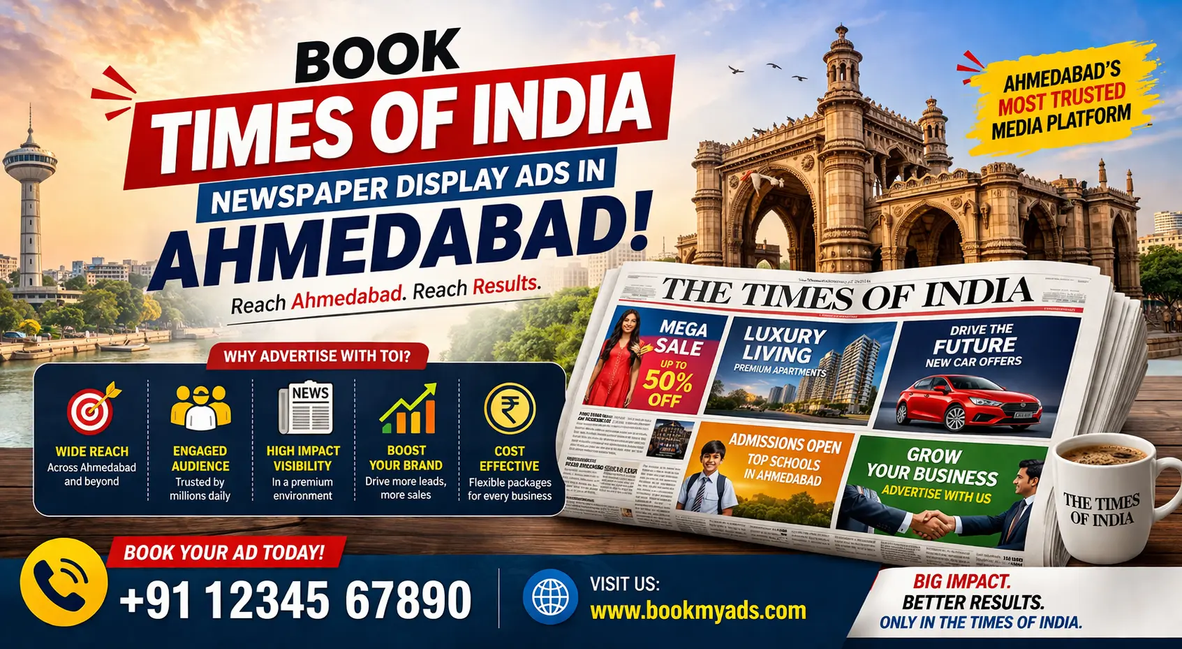 Book <span class="text-pink-700">Display Ads</span> in Times Of India Newspaper Online