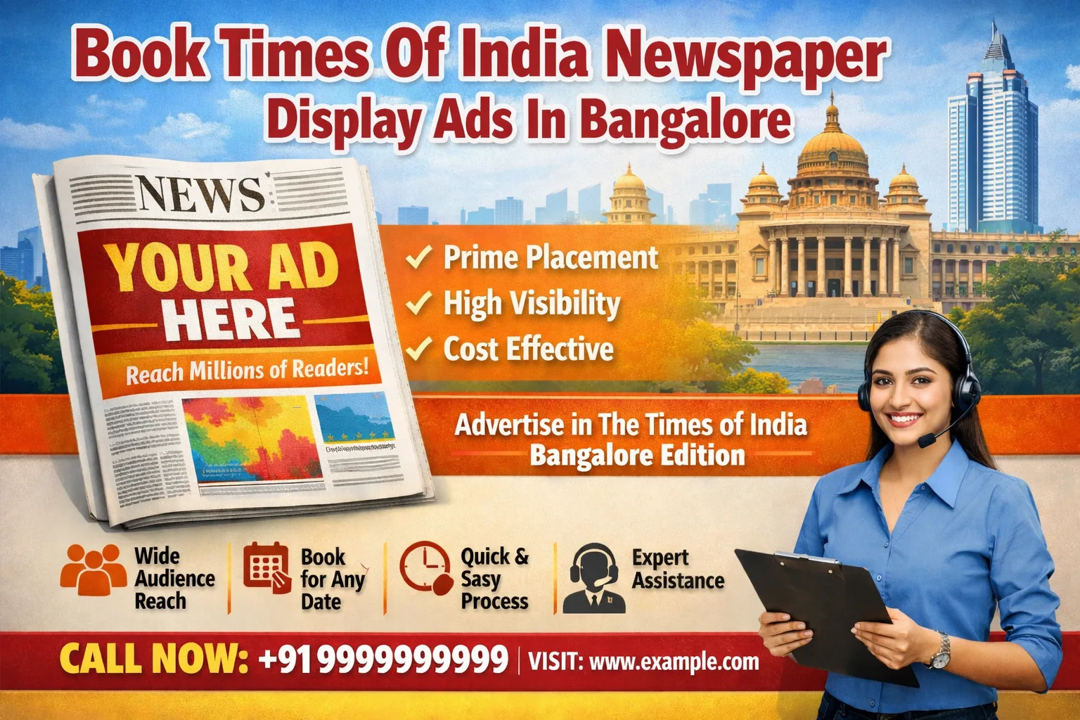 Book <span class="text-pink-700">Display Ads</span> in Times Of India Newspaper Online
