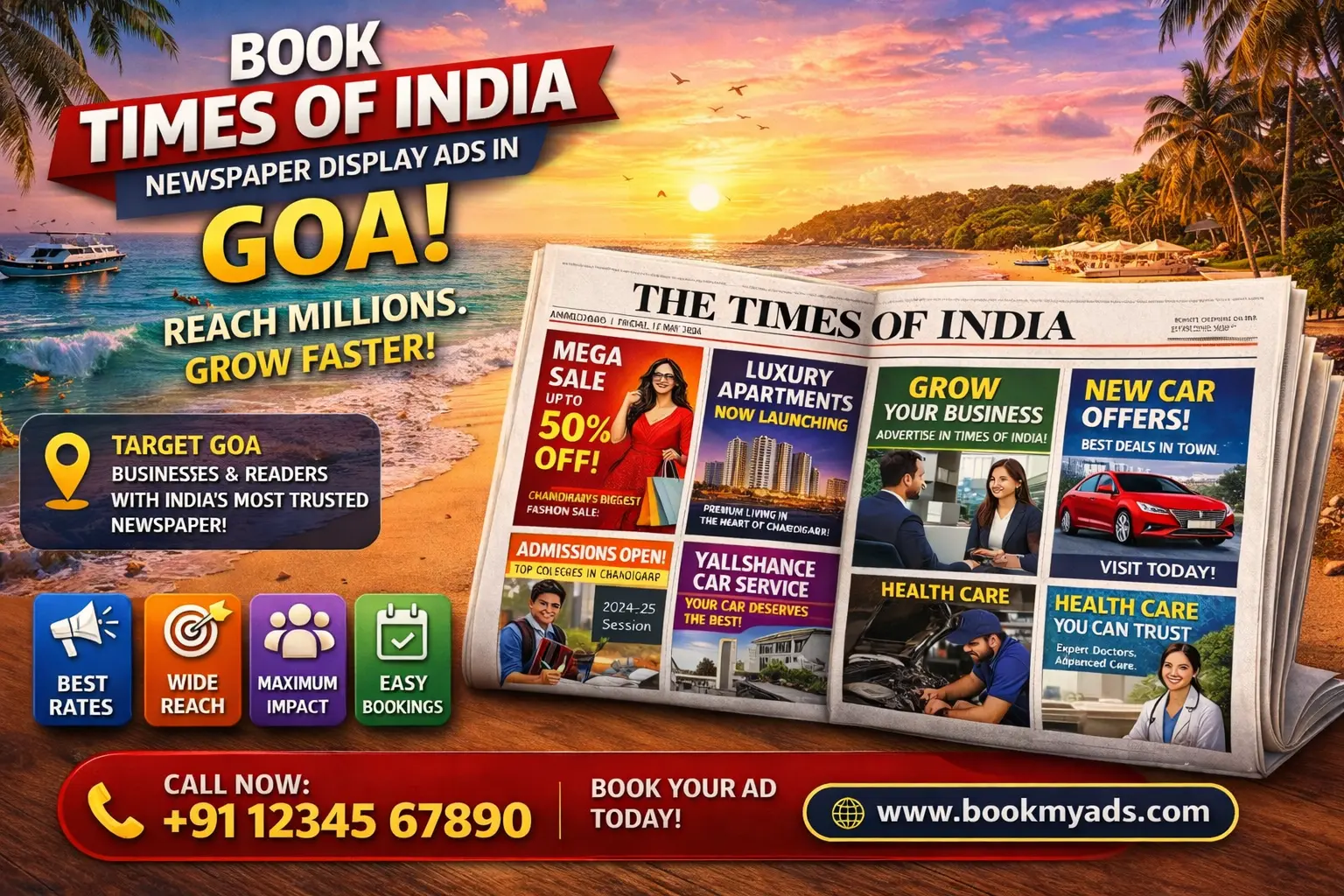 Book <span class="text-pink-700">Display Ads</span> in Times Of India Newspaper Online