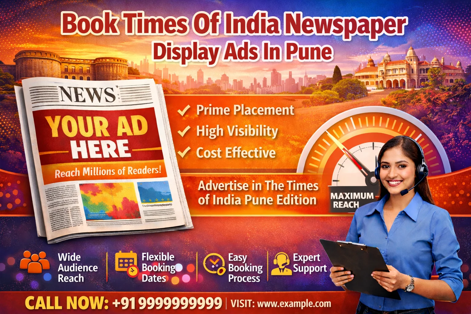 Book <span class="text-pink-700">Display Ads</span> in Times Of India Newspaper Online